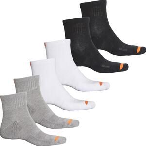 Merrell Men Cushioned Cotton Quarter Crew Socks 6 Pairs Multicolor Sz 9-12 New